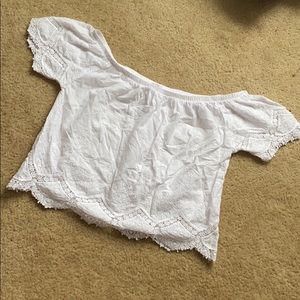 White Lace Off The Shoulder Top Size Medium